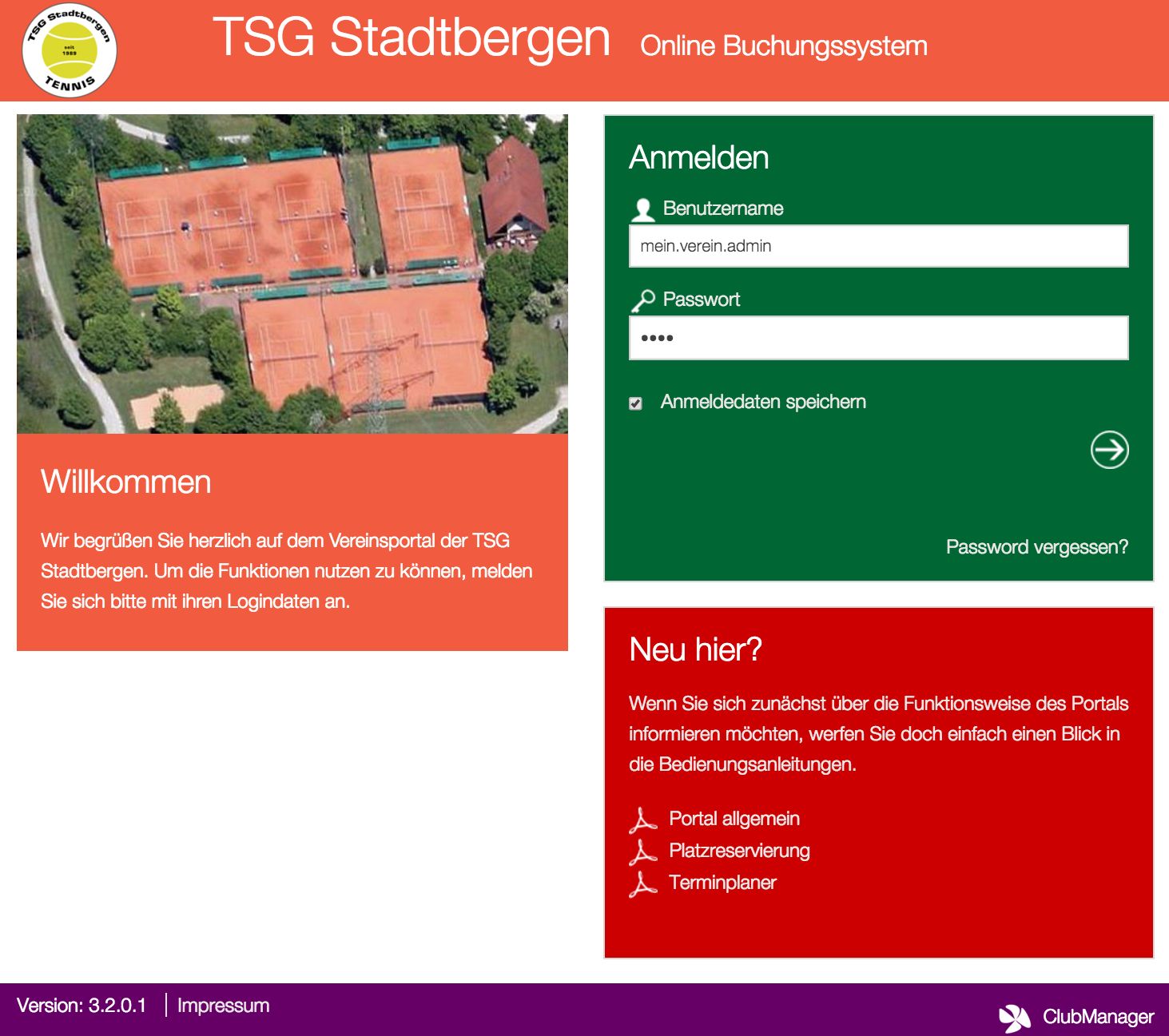 Referenz TSG Stadtbergen - Homepage-Screenshot